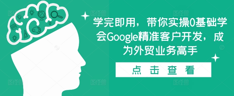 学完即用，带你实操0基础学会Google精准客户开发，成为外贸业务高手-小宇资源站