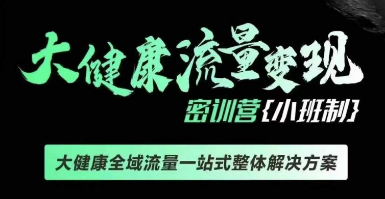 千万级大健康变现课线下课，大健康全域流量一站式整体解决方案-小宇资源站
