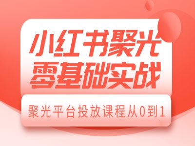 小红书聚光零基础实战，聚光平台投放课程从0到1-小宇资源站