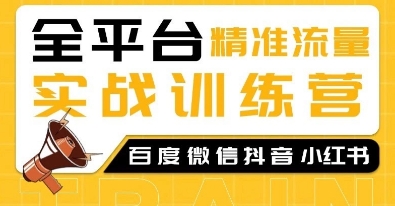 全平台精准流量实战训练营，百度微信抖音小红书SEO引流教程-小宇资源站