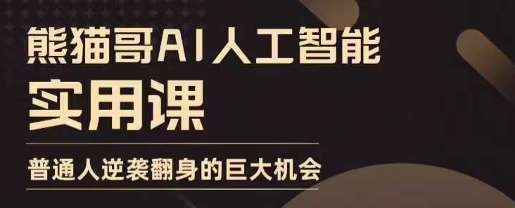 AI人工智能实用课，实在实用实战，普通人逆袭翻身的巨大机会-小宇资源站
