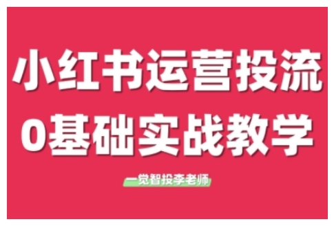 小红书运营投流，小红书广告投放从0到1的实战课，学完即可开始投放-小宇资源站