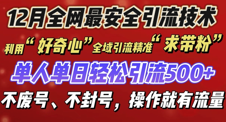 12 月份全网最安全引流创业粉技术来袭，不封号不废号，有操作就有流量【揭秘】-小宇资源站