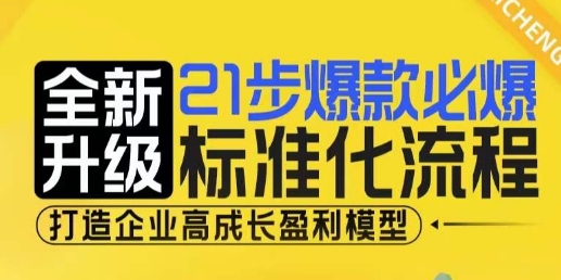 21步爆款必爆标准化流程，全新升级，打造企业高成长盈利模型-小宇资源站