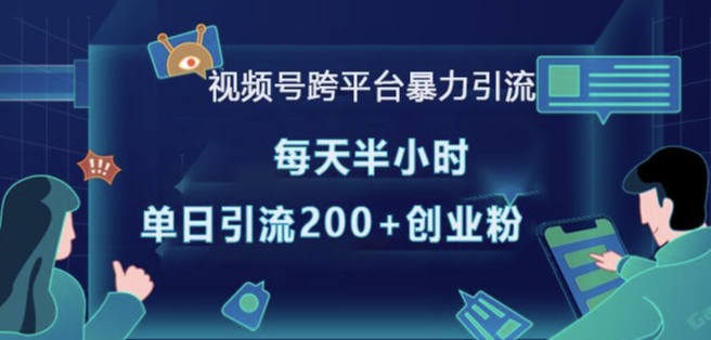 视频号跨平台暴力引流，每天半小时，单日引流200+精准创业粉-小宇资源站