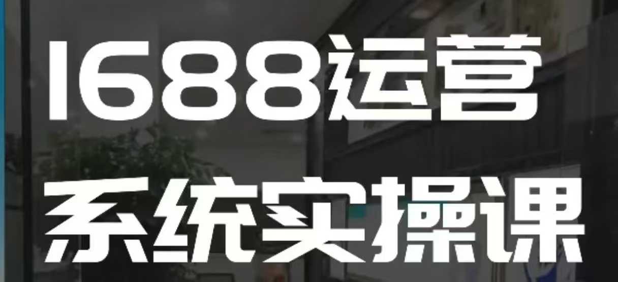 1688高阶运营系统实操课，快速掌握1688店铺运营的核心玩法-小宇资源站