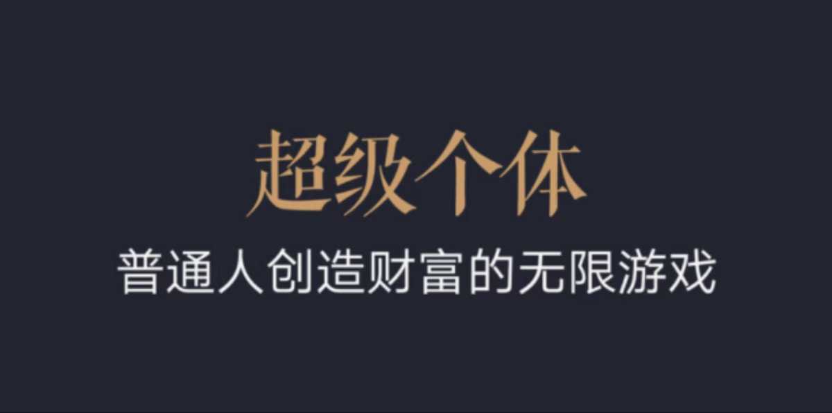 超级个体：2024-2025翻盘指南，普通人创造财富的无限游戏-小宇资源站