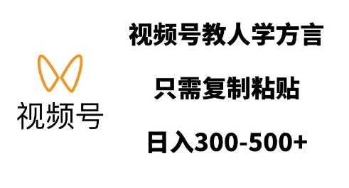 视频号教人学方言，只需复制粘贴，日入多张-小宇资源站