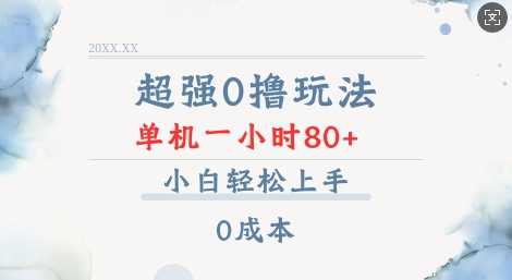 超强0撸玩法 录录数据 单机 一小时轻松80+ 小白轻松上手 简单0成本【仅揭秘】-小宇资源站