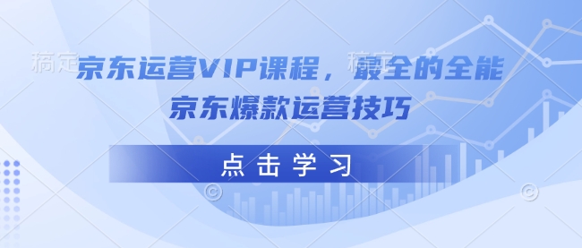 京东运营VIP课程，最全的全能京东爆款运营技巧-小宇资源站