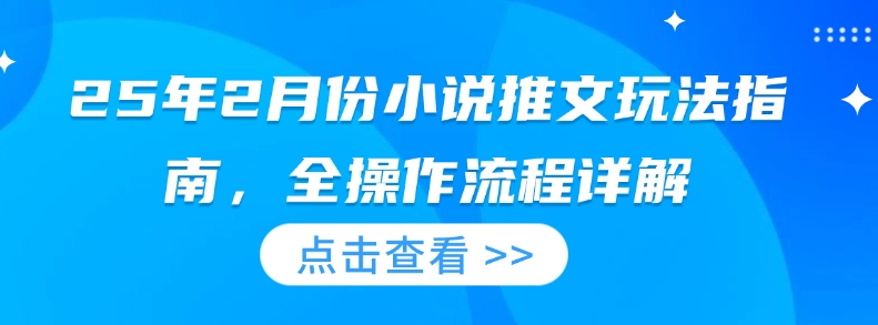 25年2月份小说推文玩法指南，全操作流程详解-小宇资源站