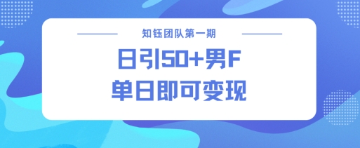 男粉引流新方法不违规，当日即可变现-小宇资源站