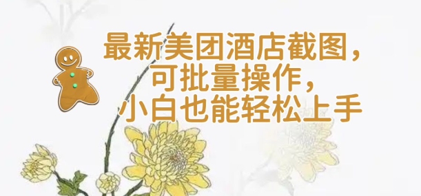 【轻云】最新美团酒店截图，可批量操作，小白也能轻松上手-小宇资源站