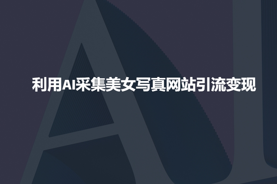 利用AI采集美女写真网站引流变现，引流嘎嘎的-小宇资源站