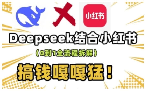 deepseek+小红书打造流量生产线实操课，0到1全流程拆解，搞钱嘎嘎猛-小宇资源站