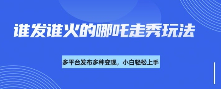 利用deepseek制作谁发谁火的哪吒2人物走秀视频，多平台发布多种变现-小宇资源站