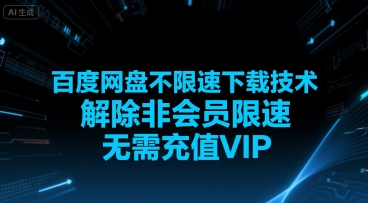 百度网盘不限速下载技术，解除非会员限速，无需充值VIP-小宇资源站