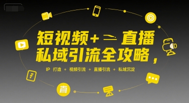 短视频+直播私域引流全攻略，IP打造 +视频引流 +直播引流 +私域沉淀-小宇资源站