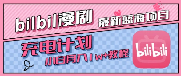 最新蓝海项目，B站充电计划，小白也能月入1w+-小宇资源站
