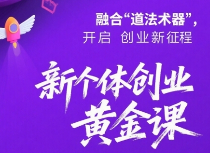 新个体创业黄金课：道法术器四维抢占2025红利-小宇资源站