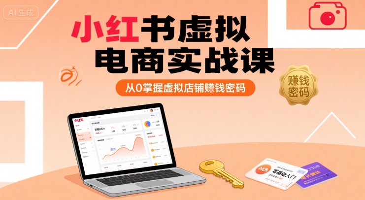 小红书虚拟电商实战课，从0掌握虚拟店铺賺钱密码-小宇资源站