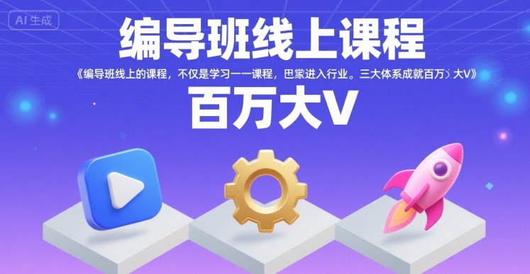 编导班线上课程，不仅是学习一门课程，更是进入一个行业，三大体系成就百万大V-小宇资源站