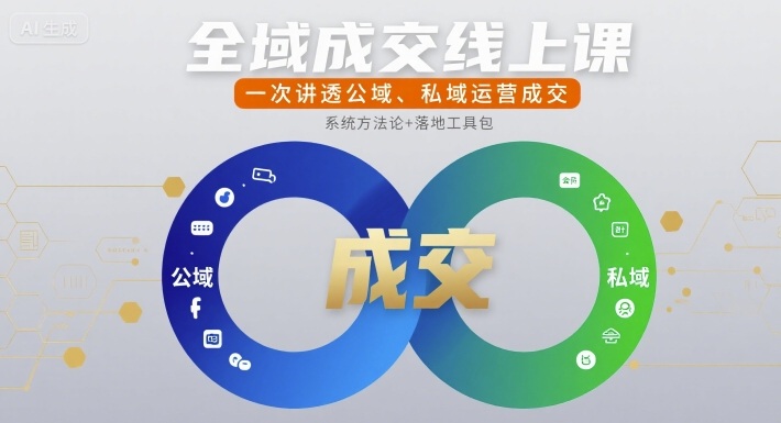 全域成交线上课，一次讲透公域、私域运营成交-小宇资源站