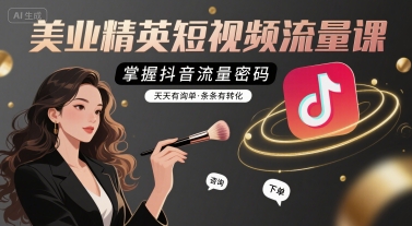 美业精英短视频流量课，掌握抖音流量密码，天天有询单，条条有转化-小宇资源站