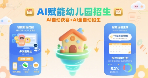 AI赋能幼儿园招生，AI自动获客+AI全自动招生-小宇资源站