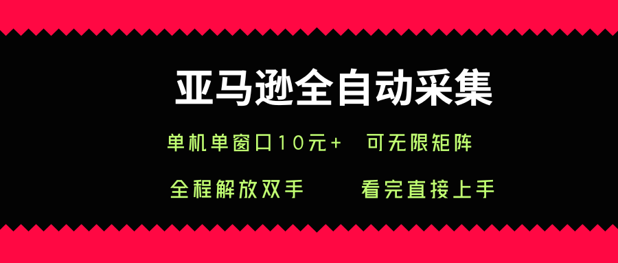 亚马逊全自动采集，单机单窗口一天10+，可无限矩阵去做【揭秘】-小宇资源站