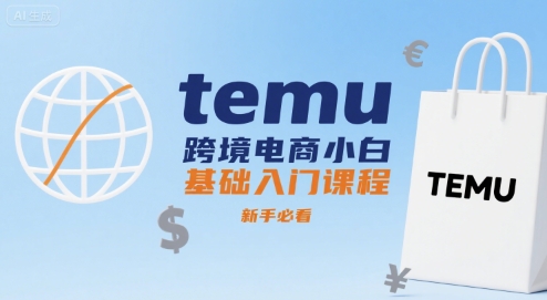temu跨境电商小白基础入门课程，新手必看-小宇资源站