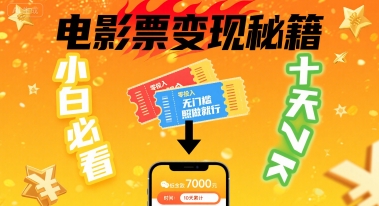 小白必看！卖电影票项目，零投入无门槛谁都能做，十天到手 7k，照做就行【揭秘】-小宇资源站