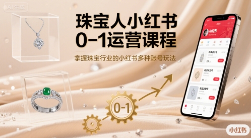 珠宝人小红书0-1运营课程，掌握珠宝行业的小红书多种账号玩法-小宇资源站