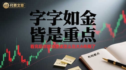 付费文章：字字如金 皆是重点， 看完后 你就清楚该怎么在大A布局了-小宇资源站
