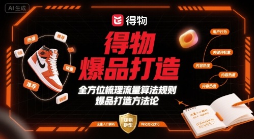 得物爆品打造，全方位梳理得物流量算法规则爆品打造规则-小宇资源站