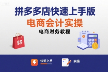 拼多多店快速上手版电商会计实操-电商财务教程-小宇资源站