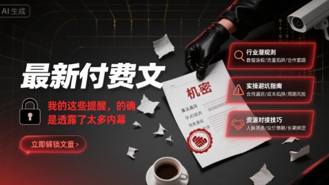 最新付费文：我的这些提醒，的确是透露了太多内幕-小宇资源站