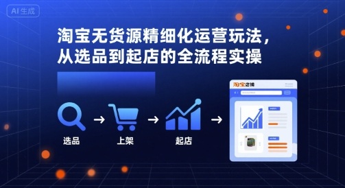 淘宝无货源精细化运营玩法，从选品到起店的全流程实操-小宇资源站