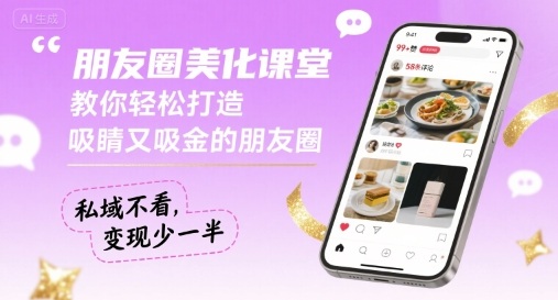 朋友圈美化课堂，教你轻松打造，吸睛又吸金的朋友圈，私域不看，变现少一半-小宇资源站