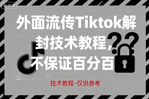 外面流传Tiktok解封技术教程，不保证百分百，具体自测-小宇资源站