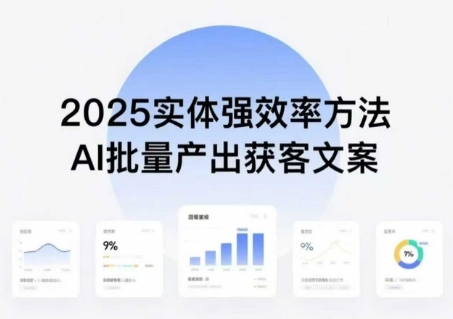 实体强效率方法：AI批量产出获客文案，2025年普通人拥抱AI，实现实体创收-小宇资源站