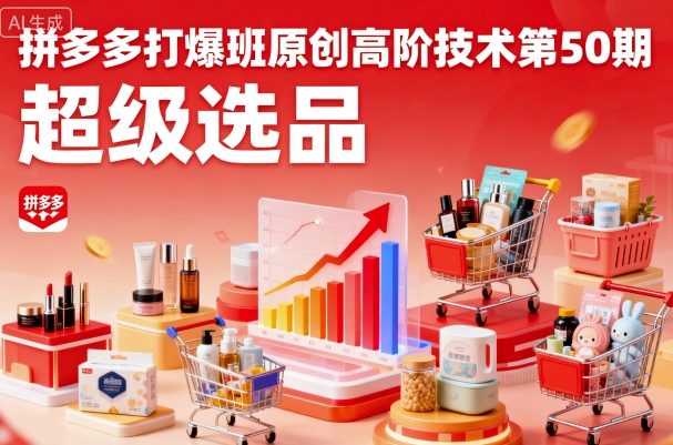 拼多多打爆班原创高阶技术第50期，超级选品-小宇资源站