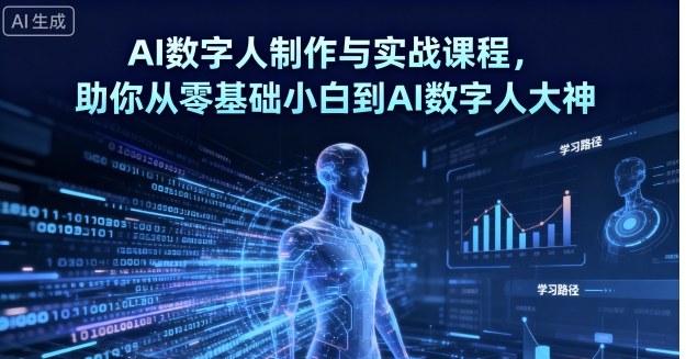 AI数字人制作与实战课程，助你从零基础小白到AI数字人大神-小宇资源站