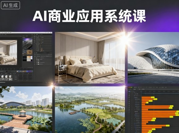 AI商业应用系统课，室内-软装-建筑-景观，智能设计+效果图+动画画实战-小宇资源站