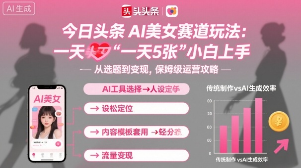 今日头条AI美女赛道玩法，一天轻松5张，小白轻松上手-小宇资源站