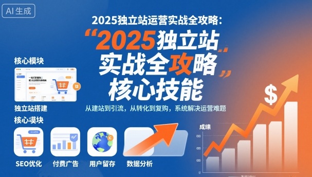 2025独立站运营实战全攻略，一站式掌握独立站运营核心技能-小宇资源站