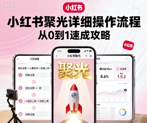 小红书聚光详细操作流程，小红书聚光从0到1速成攻略-小宇资源站