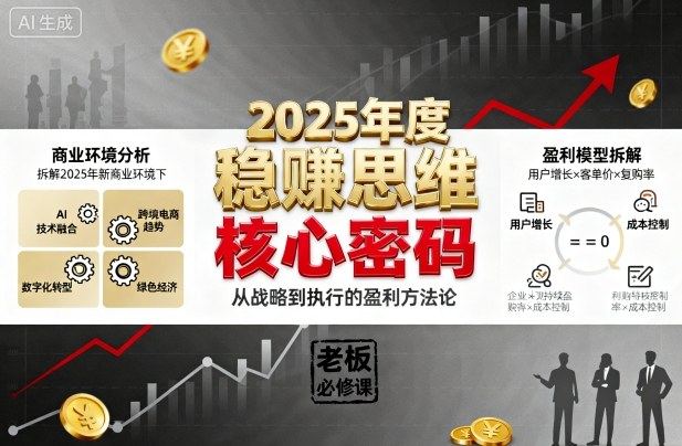 2025年度稳賺思维老板创业营，拆解2025年新商业环境下，企业实现持续盈利的核心密码-小宇资源站