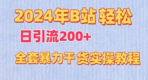 2024年B站轻松日引流200+的全套暴力干货实操教程【揭秘】-小宇资源站