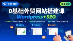 WordPress外贸建站+SEO优化课程，手把手教你从0到1搭建可获得询盘的外贸网站-小宇资源站